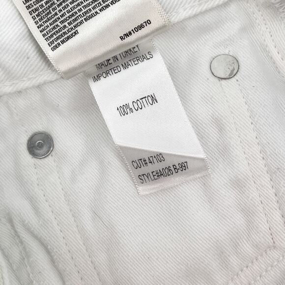 AGOLDE Parker Denim Cutoff Shorts Gleam White Wash Women’s Size 24 - Picture 4 of 5